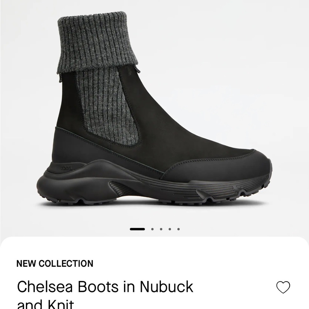 Tod's Black and Gray Chelsea Boots - Picture 1 of 1